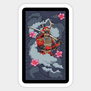 Samurai In Smoke Sticker